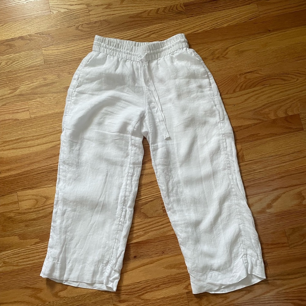 Pxs linen lined white pants beachy boho j crew #Poshmark